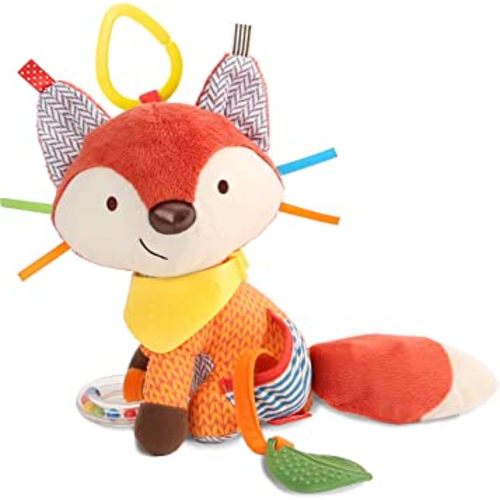 Skip Hop Bandana Buddies Baby Activity and Teething Toy with Multi-Sensory Rattle and Textures, Fox