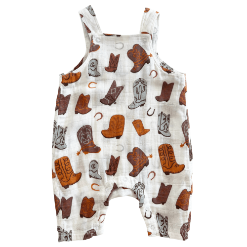 Muslin Overall, Cowboy Boots
