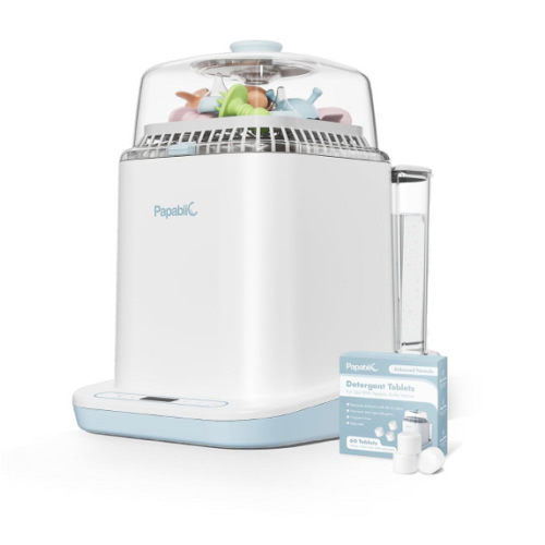 Papablic Bottle Washer Pro, Bottle Washer & Sterilizer & Dryer, 4-in-1 Bottle Washer Sanitizer for Bottles, Pump Parts, & Baby Essentials - Quick & Clean with 60 Detergent Tablets