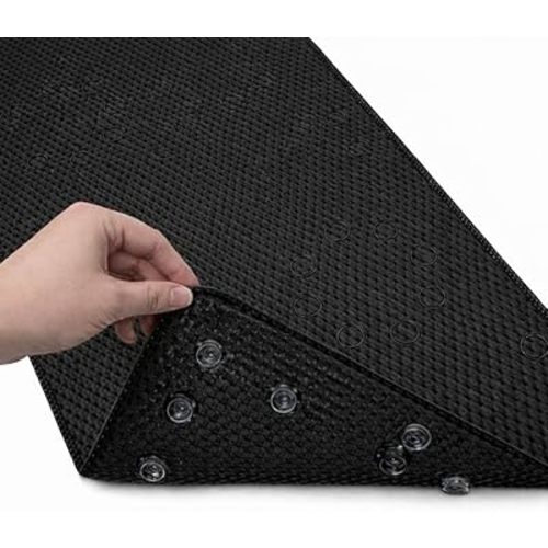 Bathtub Mat Non Slip, Bath Mat for Tub Non Slip, Tub Mat Extra Large 36 x 17 in, Bathtub Mat with Suction Cups & Drain Holes, Soft Foam, Machine Washable, Black