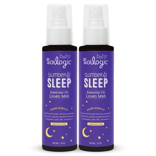 Oilogic Slumber & Sleep Spray for Babies & Toddlers - Aromatherapy Linen Spray with 100% Pure Essential Oils Sleep, Comfort, & Wellness Blends - Pediatrician-Tested Baby Essentials for Bedtime, 2-Pack