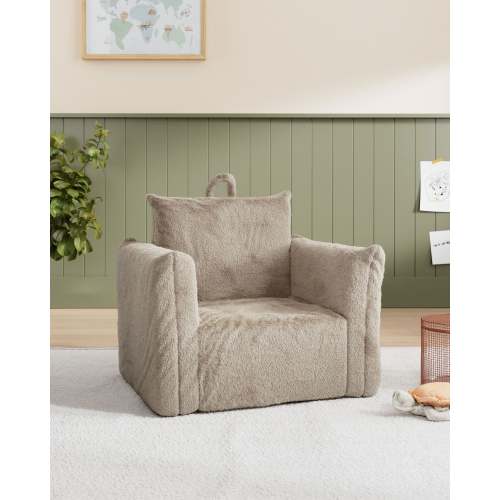 Nestig: The Hug Mini Chair in Faux Fur: Sand