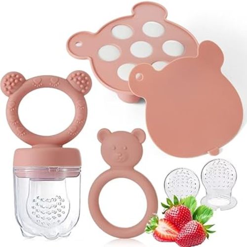 KEERT Baby Fruit Feeder with Popsicle Mold, Teething Teethers for Babies 3-12 Months,Teething Toys for Babies Feeding Gift