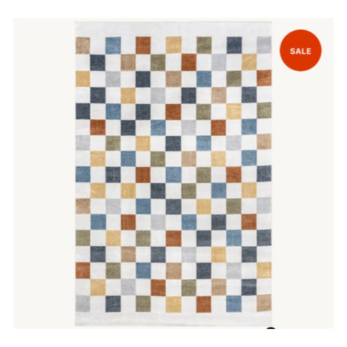 Carina Colorful Checkered Washable Rug | Multicolor – Rugs USA