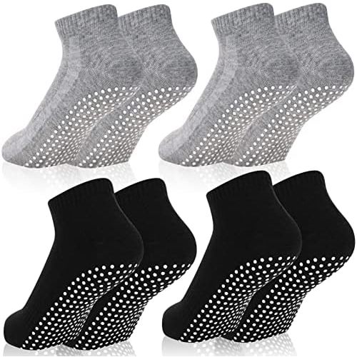 4 Pairs Non Slip Socks with Grips for Women