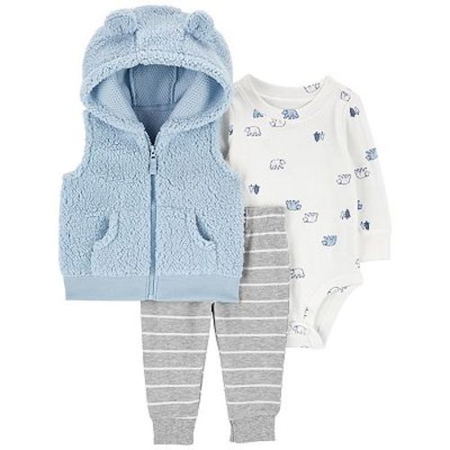 Baby Boy Carter's 3-Piece Blue Animal Hood Vest Set
