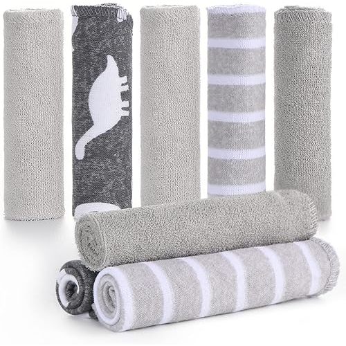Baby Washcloths, Momcozy Ultra Soft Absorbent Towel, 8pcs Newborn Bath Face Towel, Natural Reusable Baby Wipes for Sensitive Skin, Baby Registry as Shower, 10"x10" (Gray)