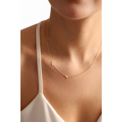 14K Solid GOLD Sideways Initial Necklace, Perfect Gift for Her, Personalized Sideways Necklace, Christmas Gift, Letter Necklace Gift For Her