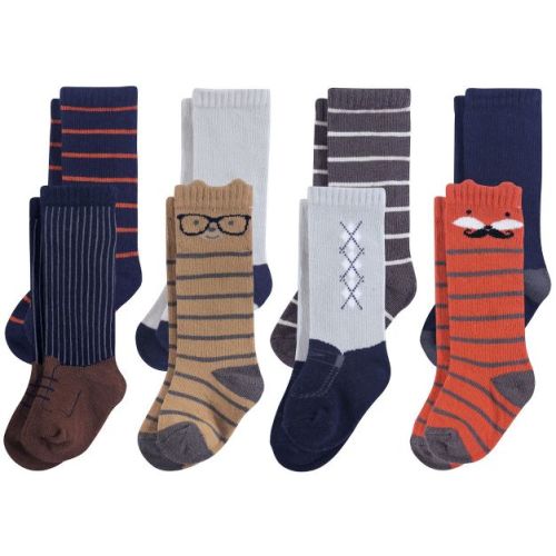 Hudson Baby Infant Boy Cotton Rich Knee-High Socks, Handsome Fox, 12-24 Months