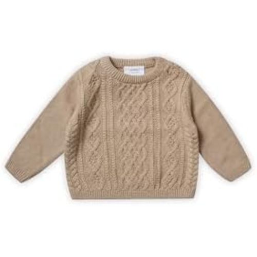 Stellou & friends 100% Cotton Unisex Cable Knit Sweater for Babies and Children Ages 0-6 Years