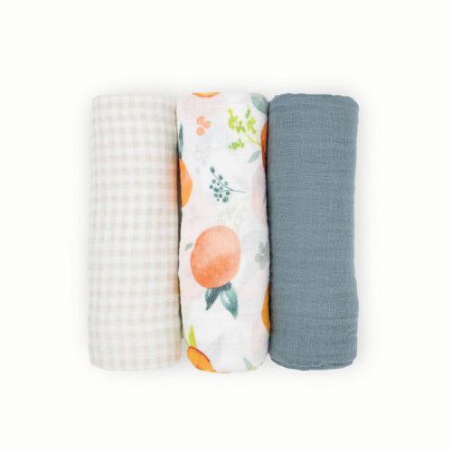 Little Unicorn Cotton Muslin Swaddle Blanket - 3pk, Color: Georgia Peach 2