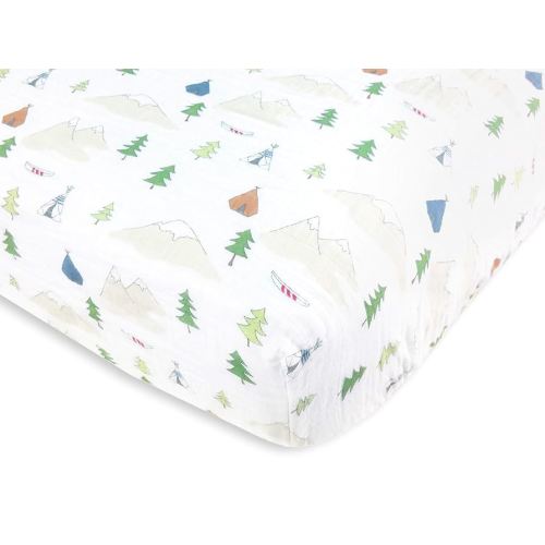 Amazing Baby Cotton Muslin Fitted Crib Sheet, Outdoor Adventure