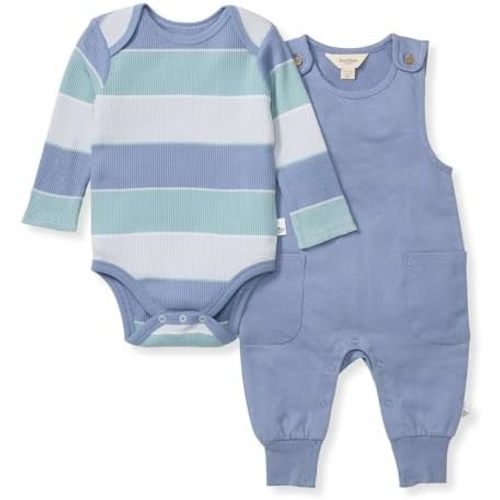 Burt's Bee Baby Infant Boys' 100% Organic Cotton Long Sleeve Overall Set