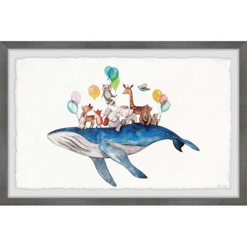 Sunside Sails Kayla Whale Ride Framed Print | Wayfair