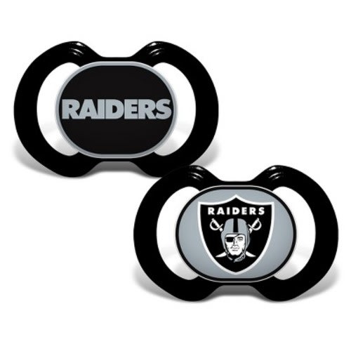 BabyFanatic Officially Licensed Unisex Pacifier 2-Pack - Las Vegas Raiders NFL