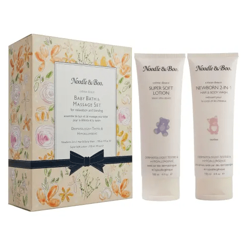 Creme Douce Yellow Flower Baby Bath and Massage Set
