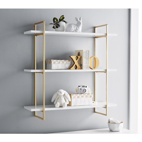 Gold Polished 3-Tier Shelf (32")