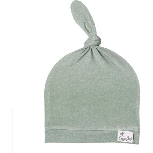 Copper Pearl Baby Beanie Hat Top Knot Stretchy Soft Briar