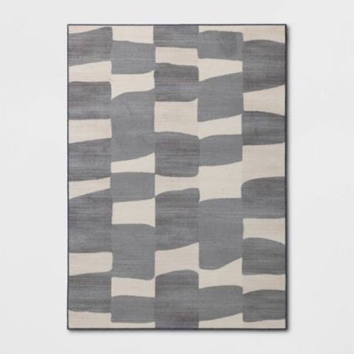 7'x10' Organic Shapes Area Rug Blue - Room Essentials™: Abstract Tufted, Fade & Stain-Resistant, Indoor Use
