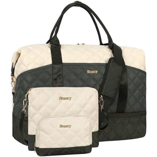 Weekender Bag, Large Travel Duffel Bag for Women, Carry on Overnight Bag with Shoe Compartment and Toiletry Bags