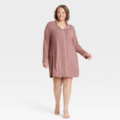 Women's Beautifully Soft Notch Collar Nightgown - Stars Above™
