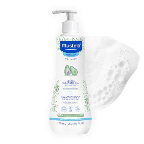 Mustela Gentle Cleansing Gel - Baby Wash for Delicate Skin and Hair - Newborn-Safe Cleanser - Made with with Natural Avocado Perseose - 1 or 2-Pack - Various Sizes