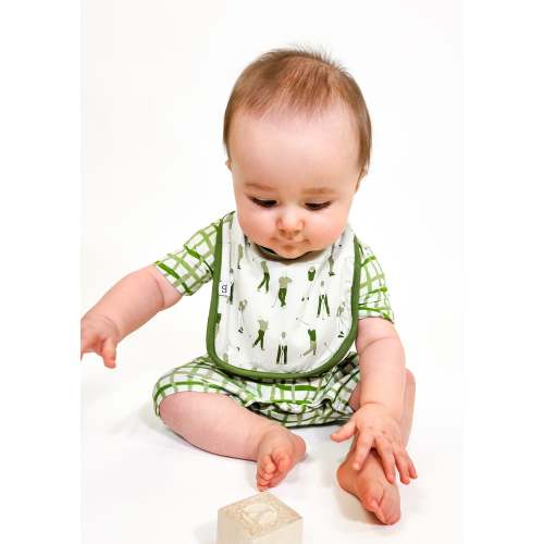Bib Set of 2 (Golf/Green Wavy Plaid)