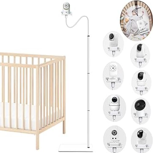 Baby Monitor Floor Stand Baby Camera Mount Holder Shelf Compatible with Infant Optics DXR-8 and DXR-8 PRO, Eufy,HelloBaby,Vetch, Baby Camera Holder Strong Camera Shelf Bracket (68.8 inch)