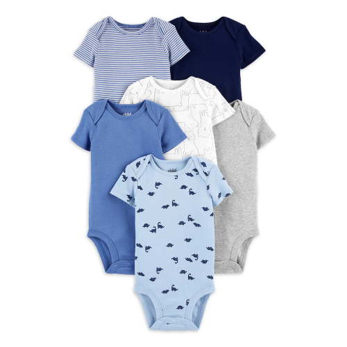 Carter's Child of Mine Baby Boy Short Sleeve Bodysuits, 6-Pack, Sizes Preemie-24 Months