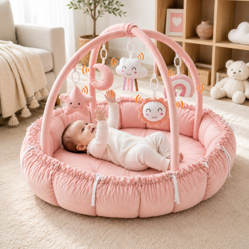 Little Teekie 5-in-1 Plush Baby Play Gym & Activity Mat