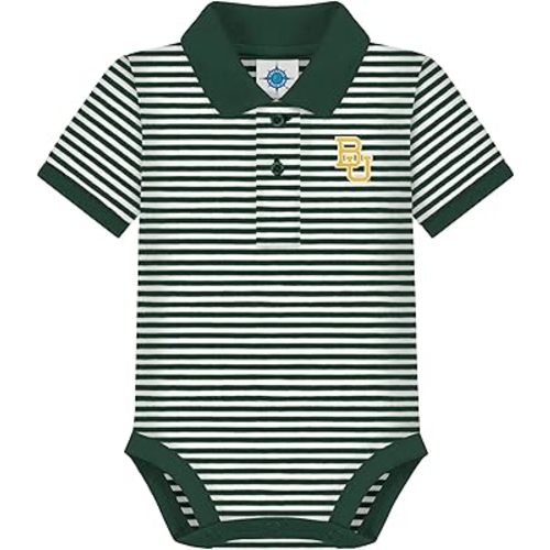 Creative Knitwear College Baby Striped Polo Bodysuit - Team Logo, Multiple Colors, for Boys & Girls (0-12 Months)