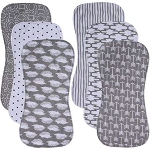 6 Pack Cotton Baby Burp Cloths Extra Absorbent Soft for Baby Boys and Girls