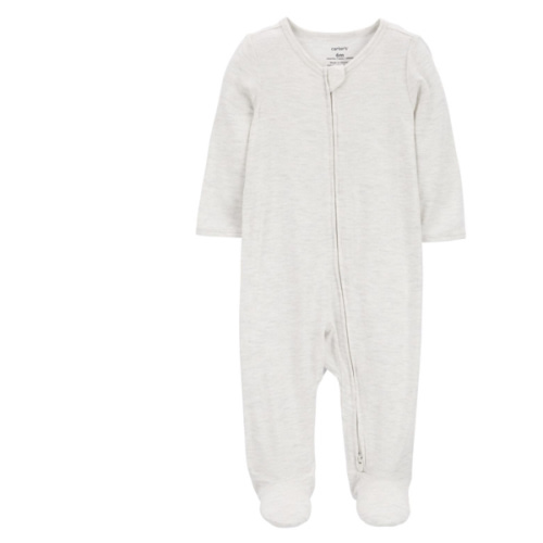Zip-Up PurelySoft Sleep & Play Pajamas - Grey