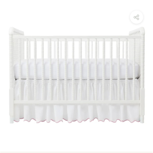 Pink Pique Crib Skirt
