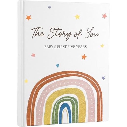 Keepsake Baby Memory Book for Baby Boy Girl First 5 Year Baby Scrapbook Photo Album Rainbow Baby Memory Book Journal the Story of Your Baby Book for Newborn Baby Gifts Pregnant Women