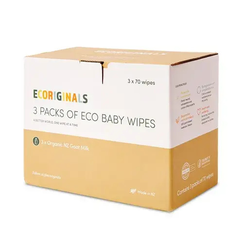 Ecoriginals Wipes with Organic Goats Milk - 3X70Pack | Baby Bunting AU