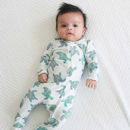 Totally Turtles Zipper Footie
