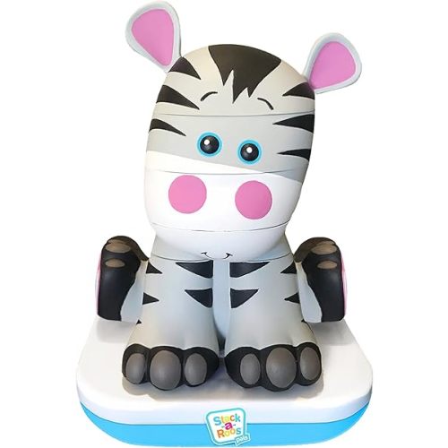 Stack-a-Roos Baby Zebra by Salus Brands - Animal Stacking Toy, Educational Early Learning Toy for Infants Babies Toddlers, Age 12+ Months - Great Baby Gifts, STEM