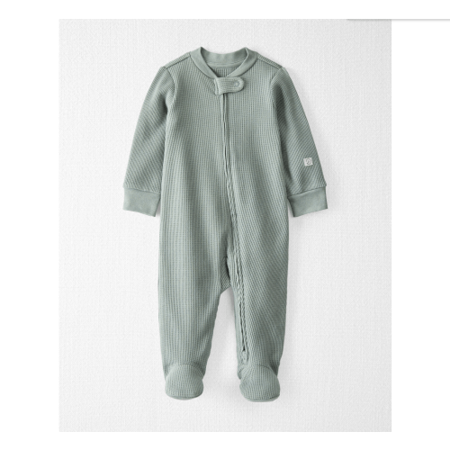 Baby Waffle Knit Sleep & Play Pajamas - Sage Pond