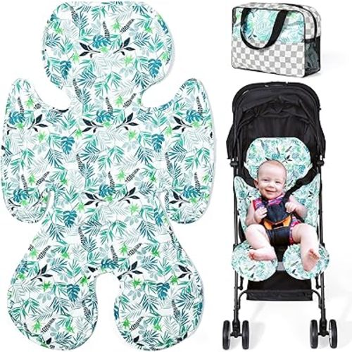 Orzbow Car Seat Cooler Pad for Toddler, Reversible Stroller Cooling Pad Liner - Universal Baby Cooling Pad, Summer Car Seat Gel Cooling Mat Cushion for Baby Chair, Child Safety Car Seat, Green