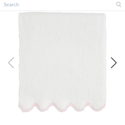 Pink Scallop Chenille Blanket