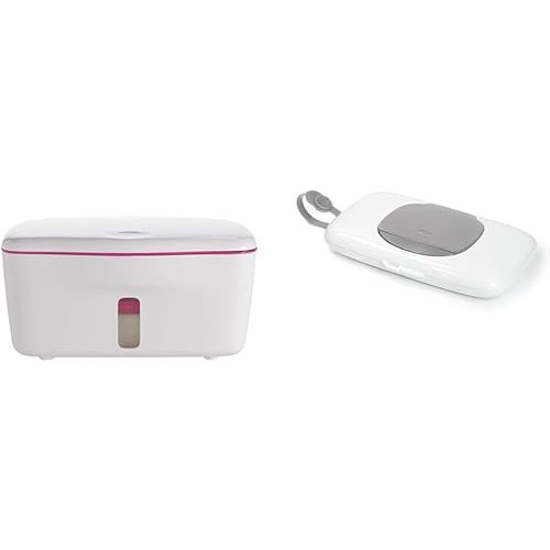 OXO Tot Perfect Pull Wipes Dispenser, ‎Plastic, Silicone, Pink & Tot On-The-Go Wipes Dispenser- Gray, 1 Count (Pack of 1)