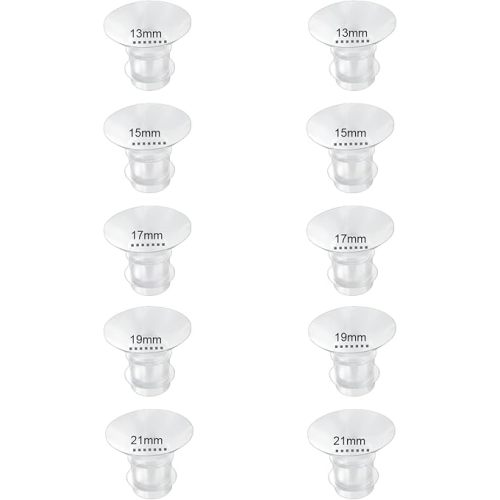 JIMOWANG Flange Inserts 13/15/17/19/21mm 10PC,for Momcozy S12 Pro/S9 Pro/S12/S9 Wearable Breastpump Cup,for Medela/Spectra/Bellaaby/TSRETE 24mm Shields/Flanges,Reduce Tunnel Down to Other Size