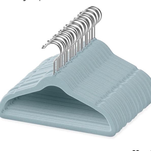 50 Pack Premium Baby Velvet Hangers (Blue)