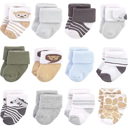 Hudson Baby Baby Girls' Cotton Rich Newborn and Terry Socks