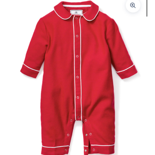 Baby's Christmas Flannel Cambridge Romper in Red, size 3-6month, “MWR”