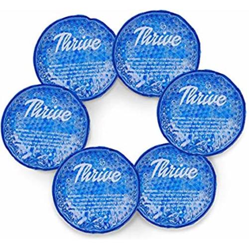 Round Hot & Cold Packs (6 Pack) - Heat or Ice Therapy - Small Flexible Reusable Gel Beads with Cloth Fabric Backing - Great for: Wisdom Teeth, Breastfeeding, Tired Eyes, Face, Headaches, Sinus Relief - Gel Beads - 6 Pack