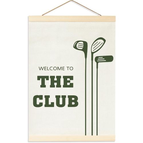 Vintage Golf Nursery Wall Decor For Boys Room Decorations, Golf Birthday Decorations, Teen Boys and Toddler Room Decor Nursery,Welcome To The Club Hanging Flag Banner