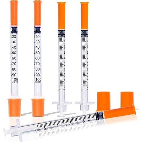 1ML Syringe, Lab Supplies Syringes 31G 1/4 Inch, Individually Wrapped, Pack of 100