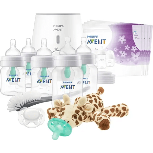 Philips AVENT Anti-Colic Baby Bottle with AirFree Vent All in One Gift Set, SCD308/01, White